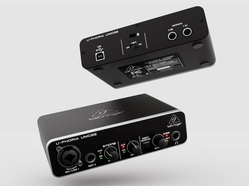 Interface De Áudio Behringer U-phoria Umc22 Midas Usb - Interface